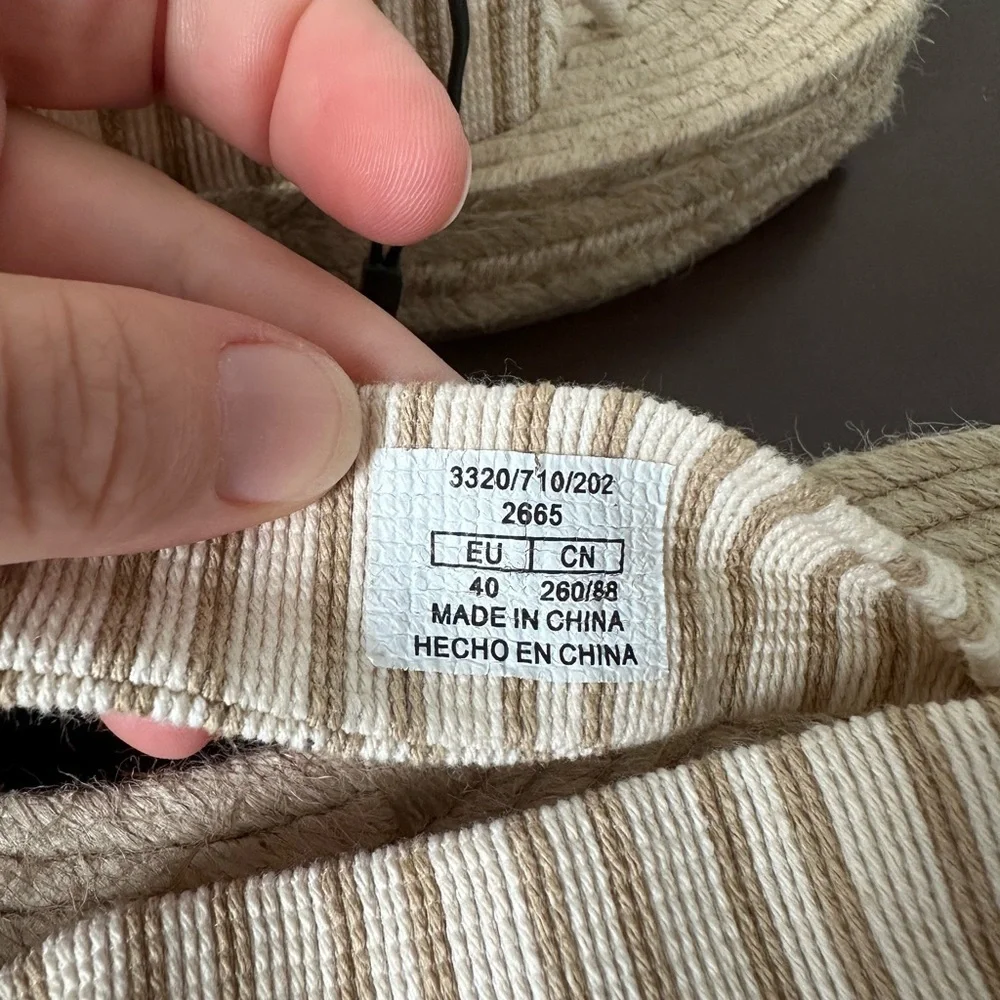 Zara Lace Up Striped Espadrille Sandals 40 , US 9.5